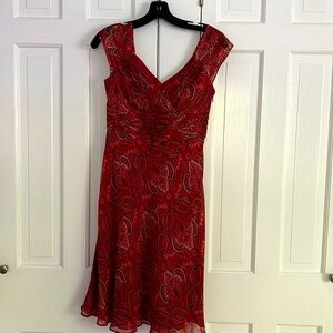 Ann Taylor 100%silk parsley dress 2petite